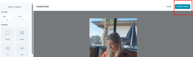 export image as save button