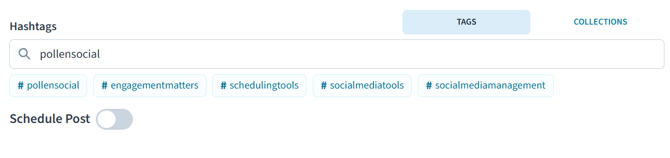 hashtags sectiom