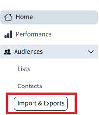 import an export tab